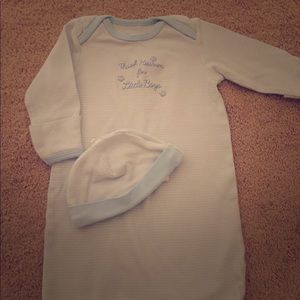 Baby boy sleep sack and hat